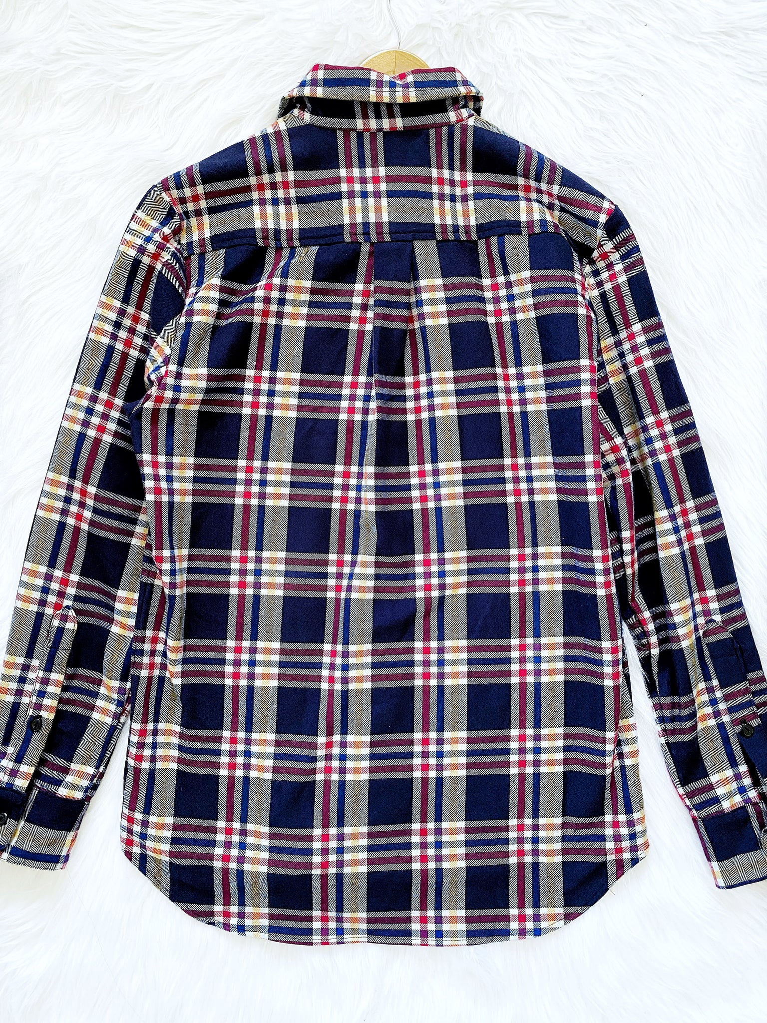 Long Sleeve Red Black Buffalo Plaid Flannel Cotton Shirt Unisex