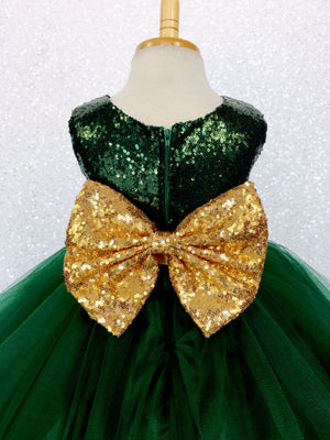 Tulle 2 Layer Mini Sequin Hunter Green Burgundy Sequin Bow