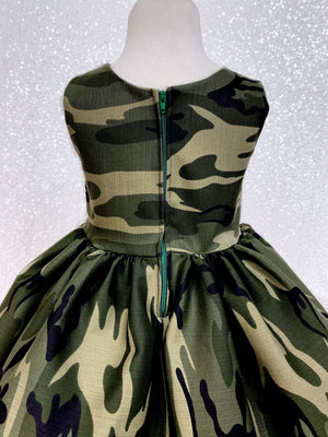 Sleeveless Classic Camouflage Camo Denim Dress