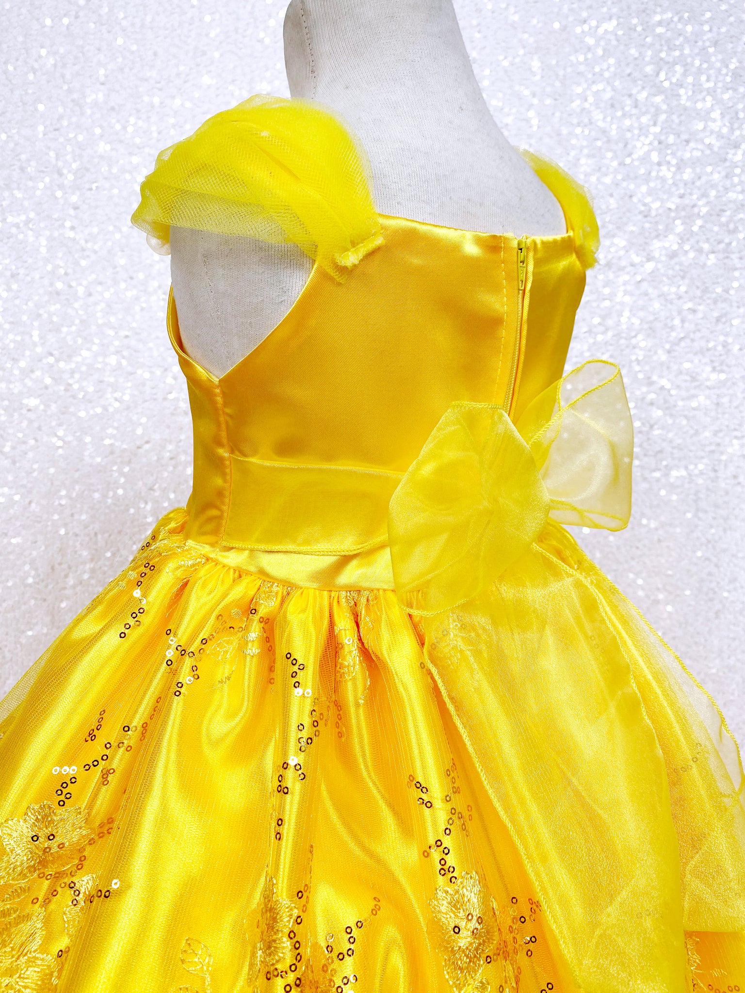 Off the Shoulder Yellow Belle Inspired Formal Costume Gown