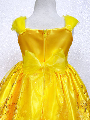 Off the Shoulder Yellow Belle Inspired Formal Costume Gown