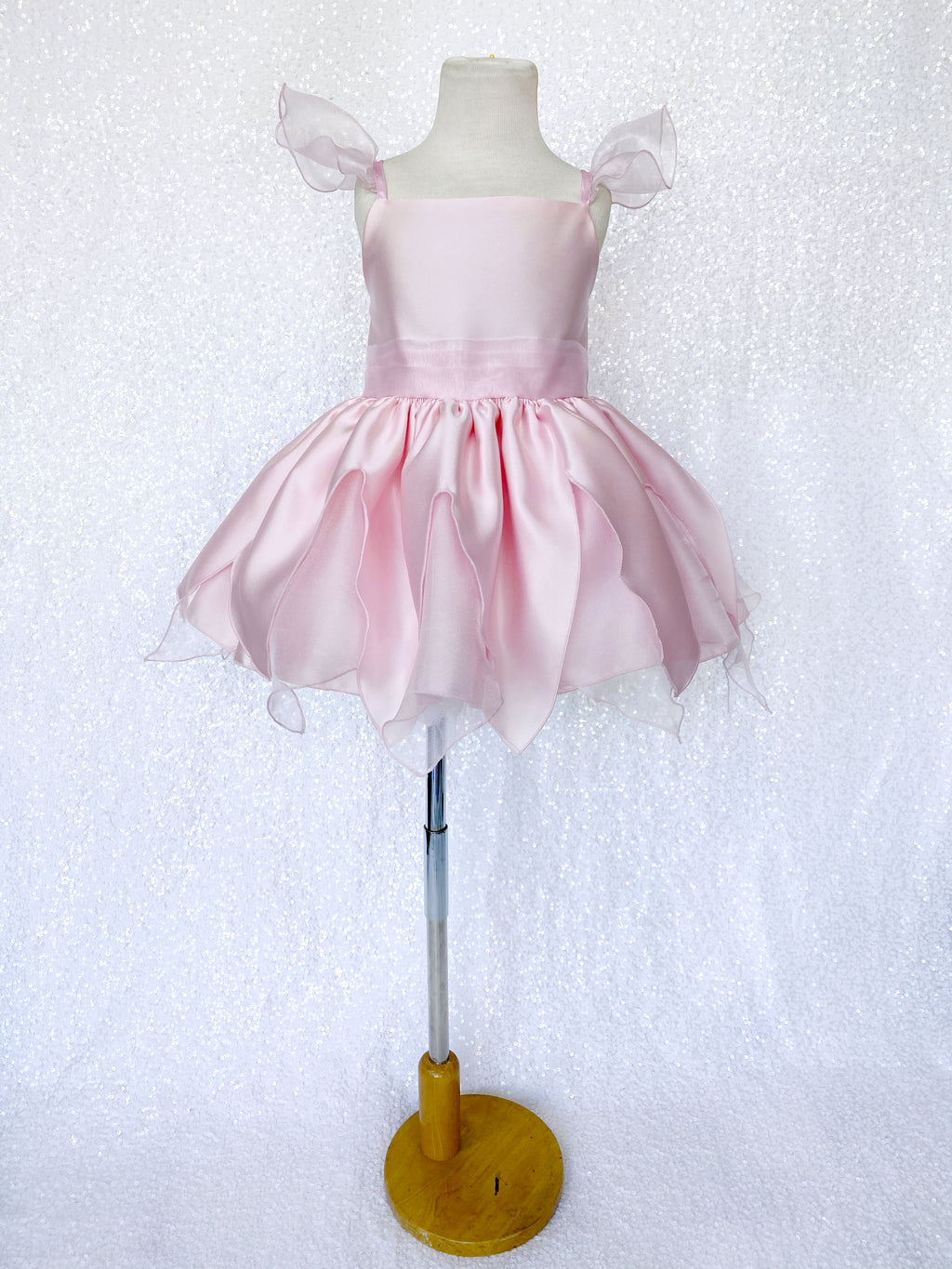 Satin Light Pink Blush Fairy Tinkerbell Inspired Halloween Costume Dress