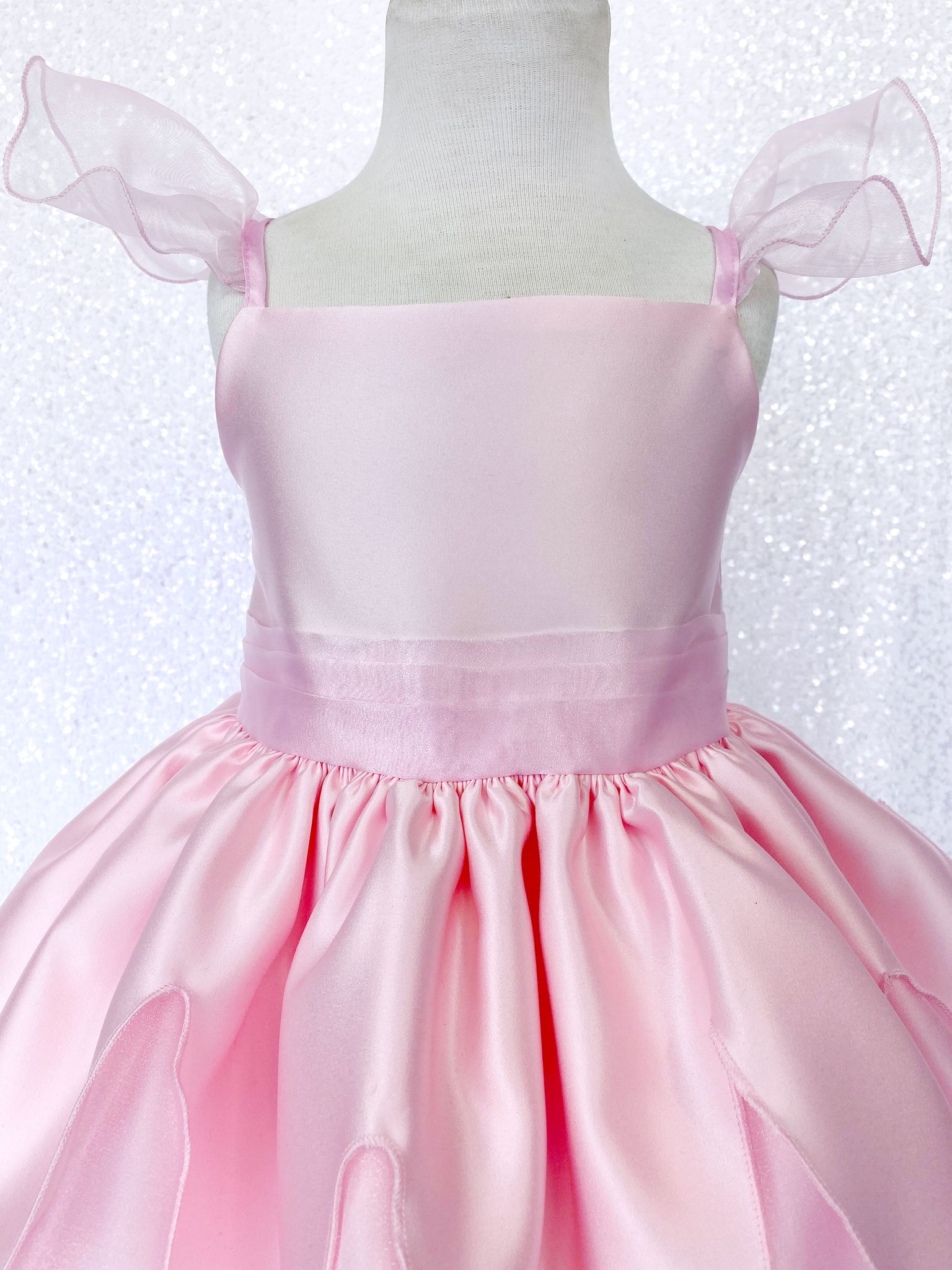 Satin Light Pink Blush Fairy Tinkerbell Inspired Halloween Costume Dress