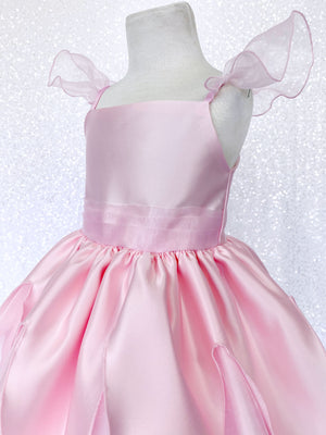 Satin Light Pink Blush Fairy Tinkerbell Inspired Halloween Costume Dress