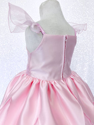 Satin Light Pink Blush Fairy Tinkerbell Inspired Halloween Costume Dress