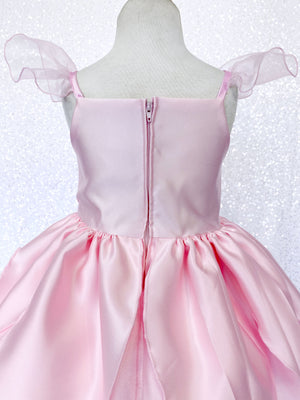 Satin Light Pink Blush Fairy Tinkerbell Inspired Halloween Costume Dress