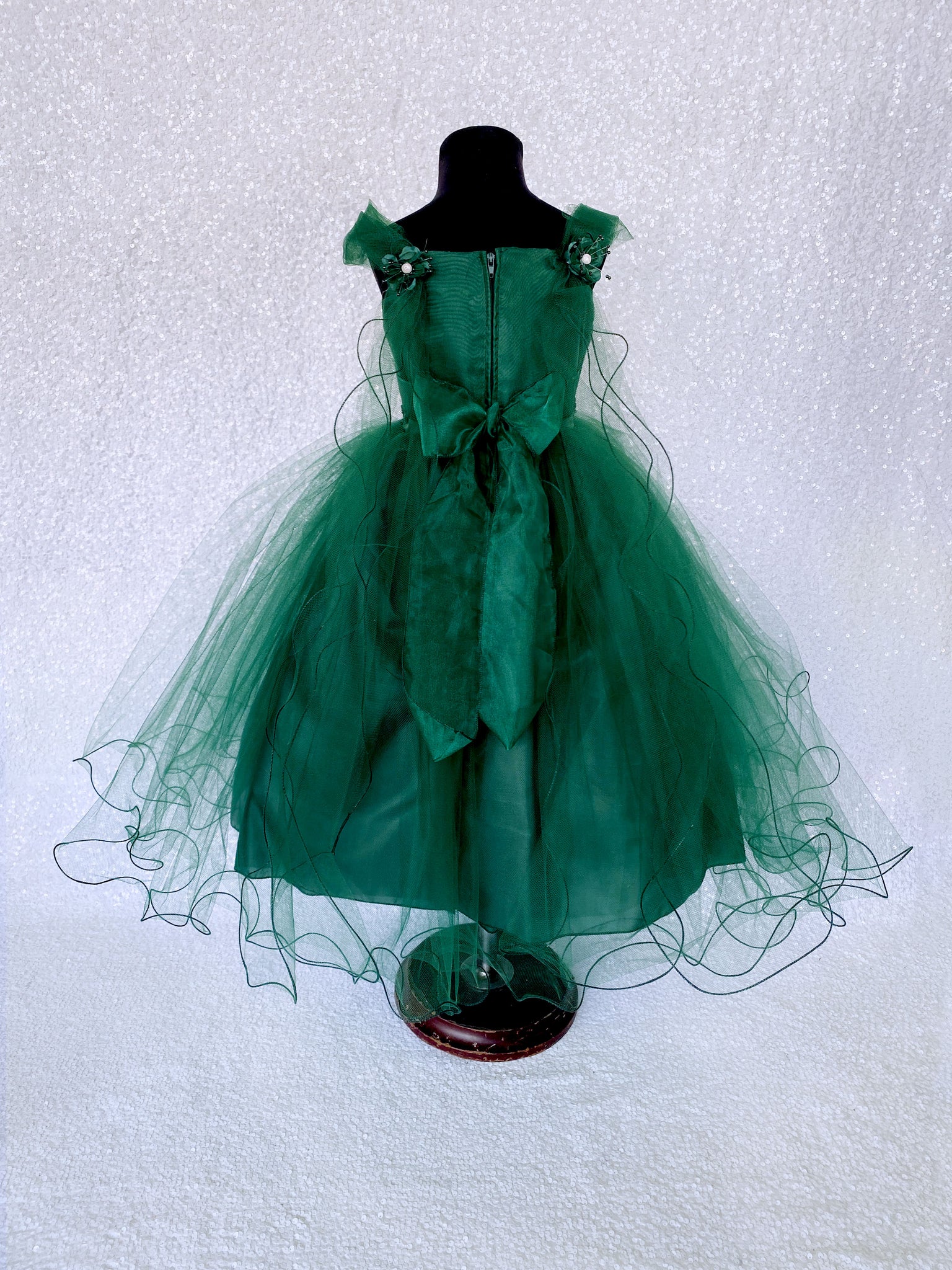 Tulle Wing Application FL 2 Layer Tulle Hunter Green Fairy Dress