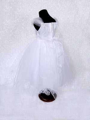 White Fairy Winged Application FL 2 Layer Tulle Dress