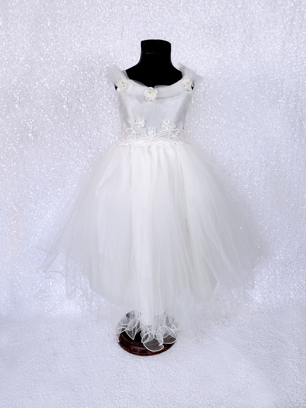 Ivory FL 2 Layer Fairy Winged Application Dress