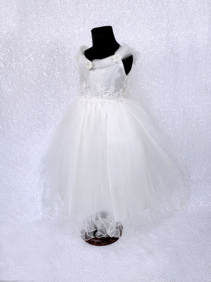 Ivory FL 2 Layer Fairy Winged Application Dress