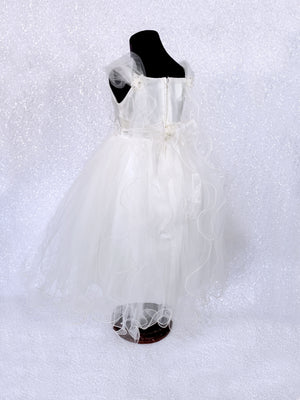 Ivory FL 2 Layer Fairy Winged Application Dress