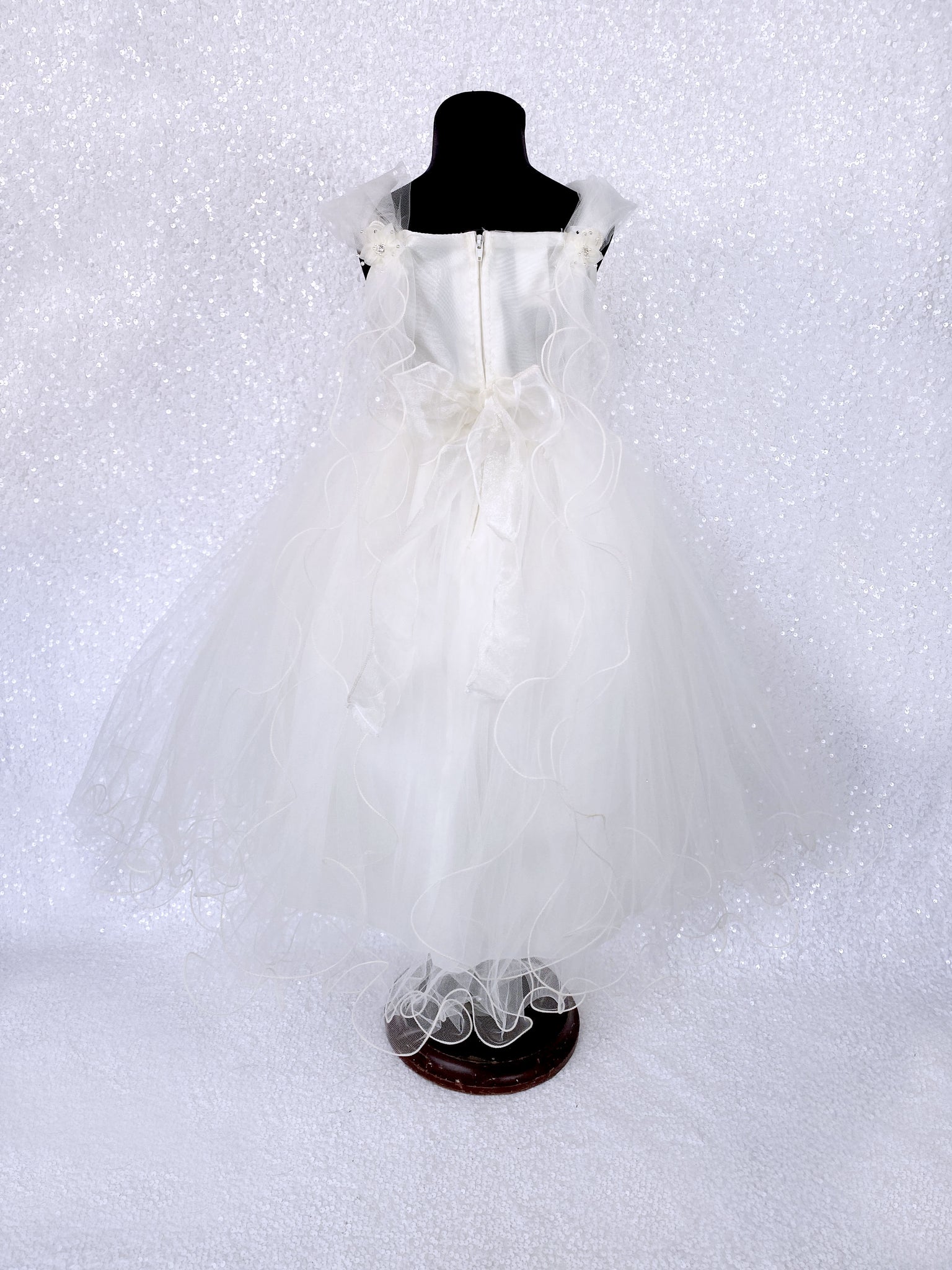 Ivory FL 2 Layer Fairy Winged Application Dress