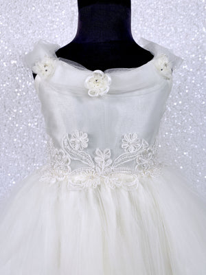 Ivory FL 2 Layer Fairy Winged Application Dress