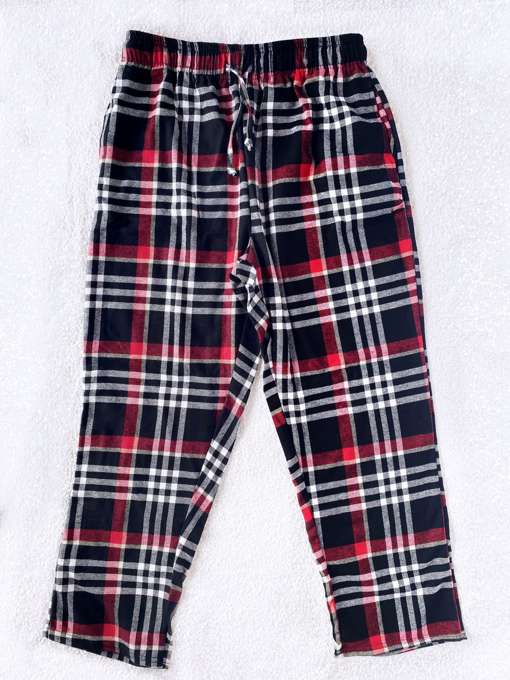 Red Black White PJ Youth Baby Child Pajama Plaid Pants