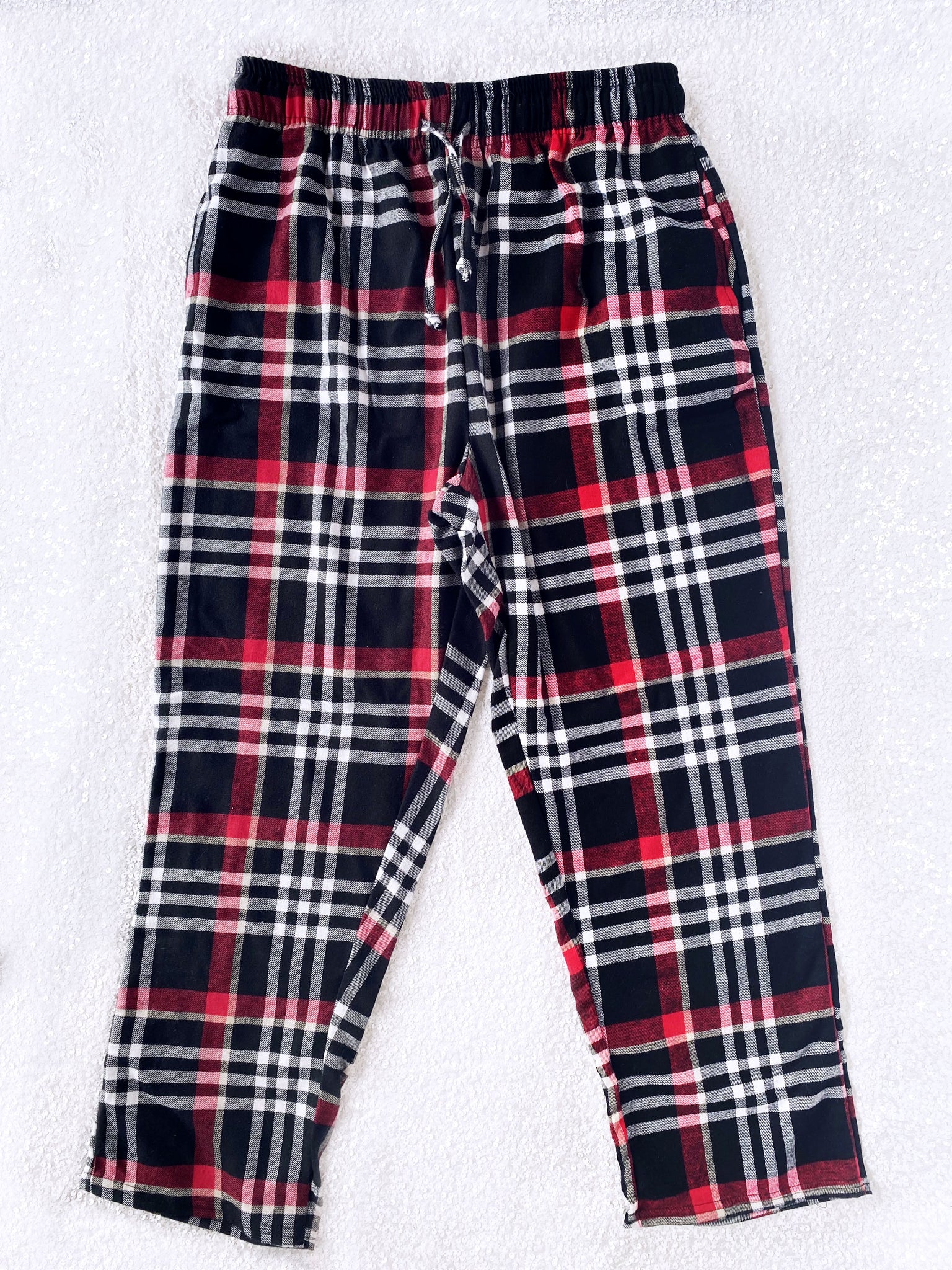 White Black PJ Youth Baby Child Pajama Plaid Pants