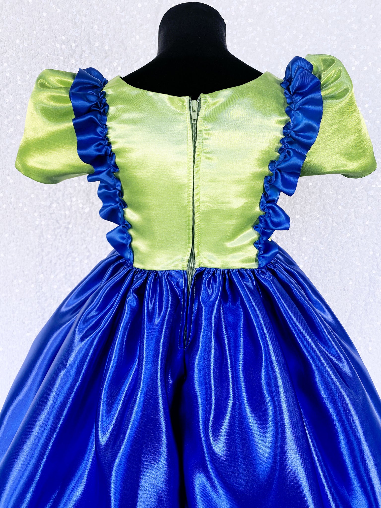 Green Blue Short Sleeve Video Game Luigi Inspired Costume Dress