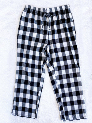 Red Black White PJ Adult Pajama Plaid Pants