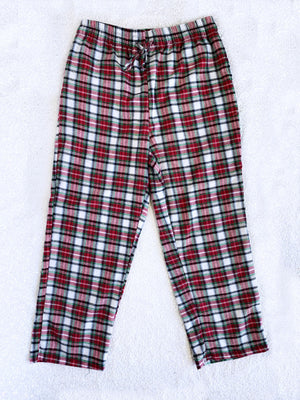 Red Green White PJ Adult Pajama Plaid Pants