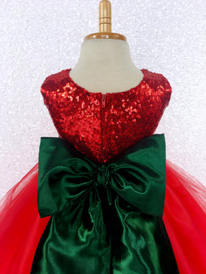 Sequin Fishing Line Tulle Red Gown Hunter Green Velvet Flower