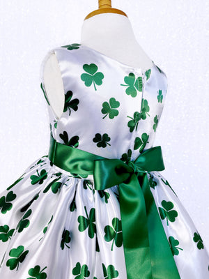 St Patrick's Day Clover Green White Knee Length Dress