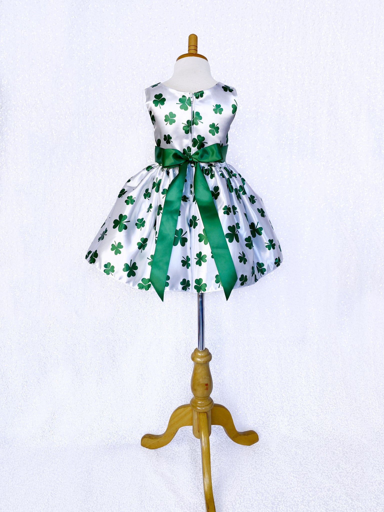 St Patrick's Day Clover Green White Knee Length Dress