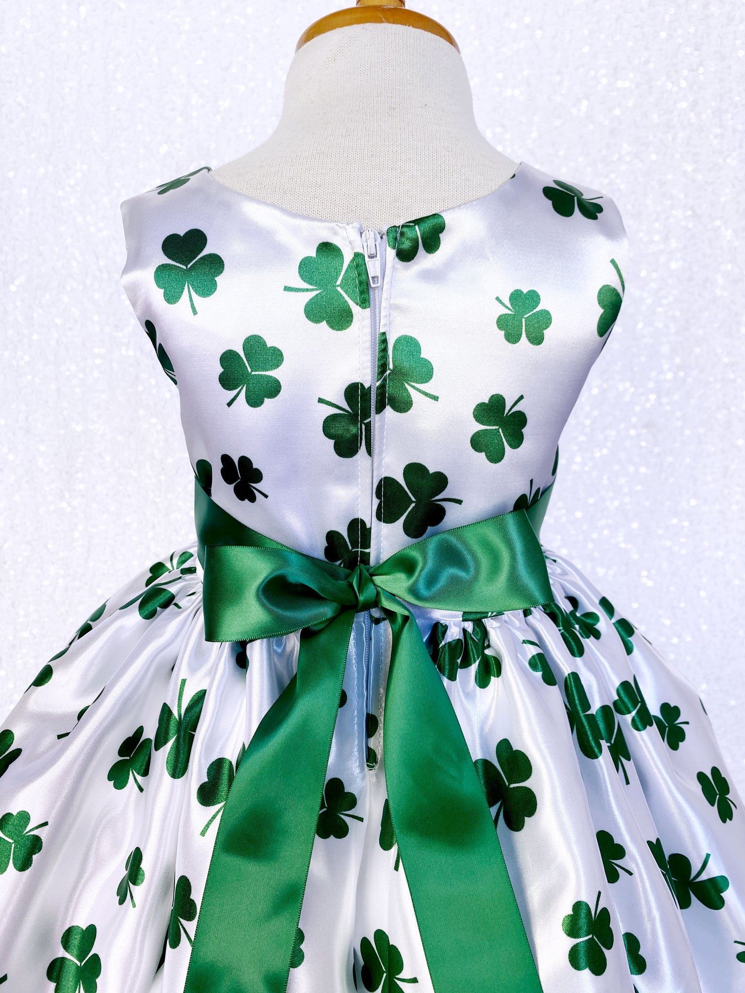 St Patrick's Day Clover Green White Knee Length Dress