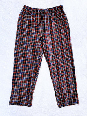 PJ Adult Red Green White Pajama Plaid Pants