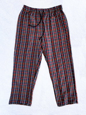 Pink Yellow PJ Adult Pajama Plaid Pants