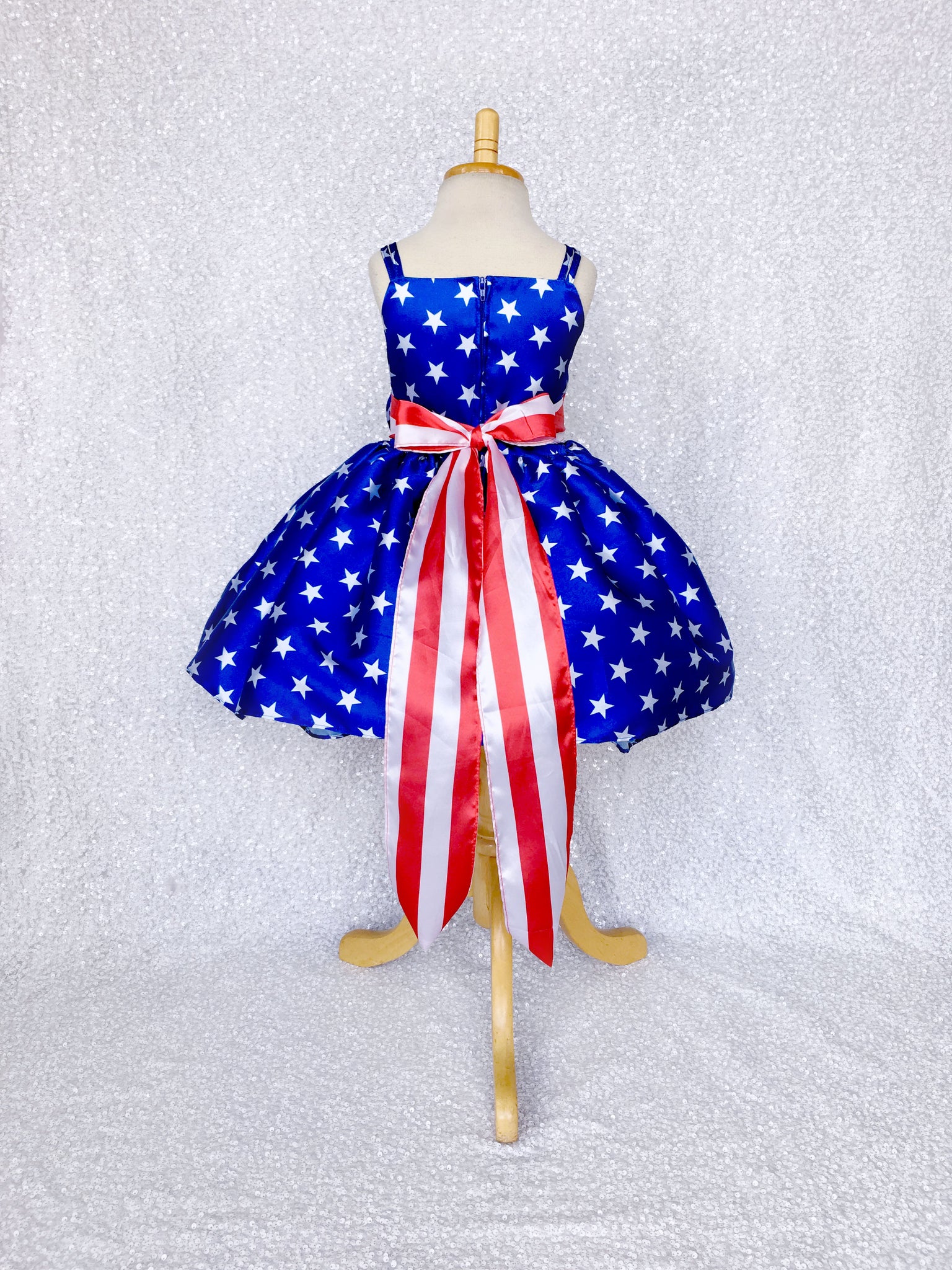 Knee Length 4th of July Red White Blue Dress