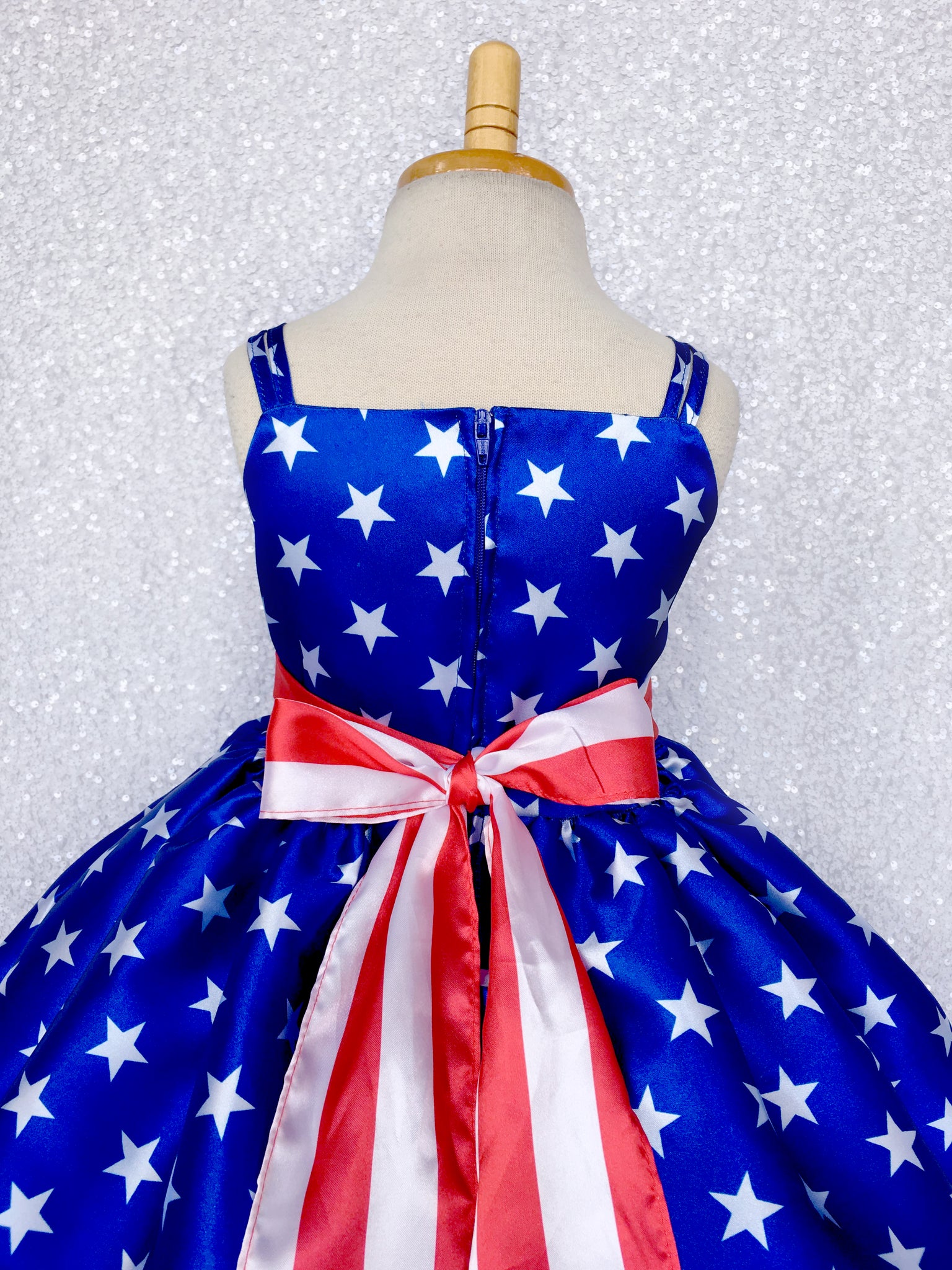 Knee Length 4th of July Red White Blue Dress