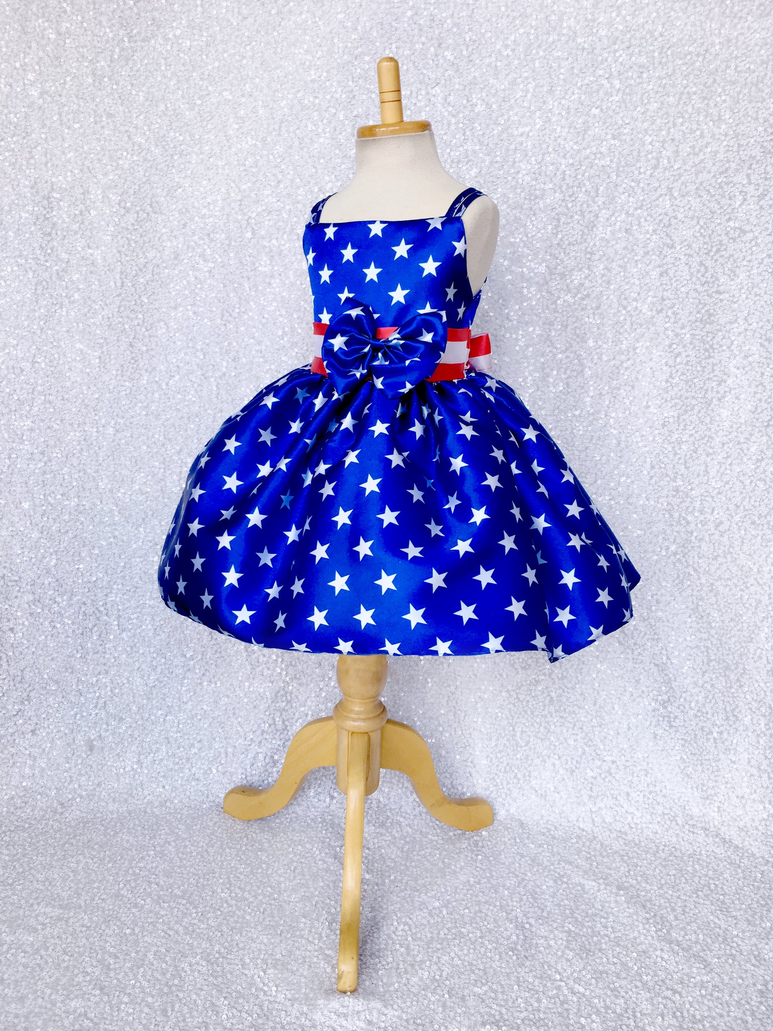 Knee Length 4th of July Red White Blue Dress