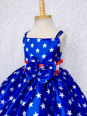 Knee Length 4th of July Red White Blue Dress