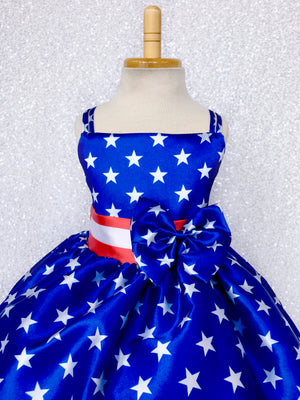 Knee Length 4th of July Red White Blue Dress