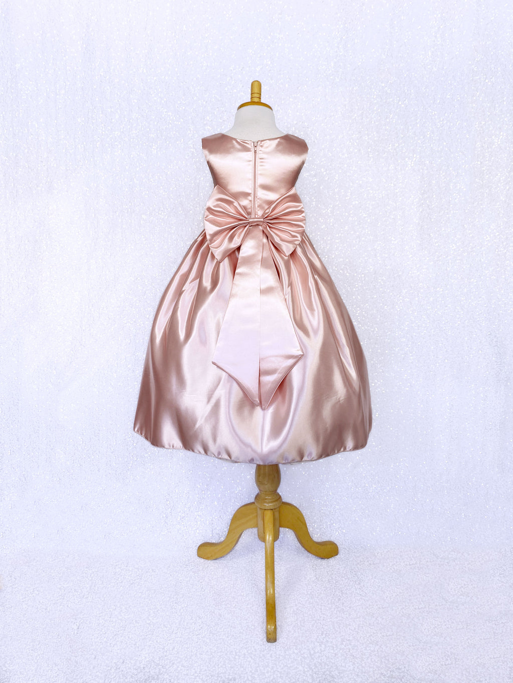 Formal Full Satin Sleeveless Pink Blush Dress