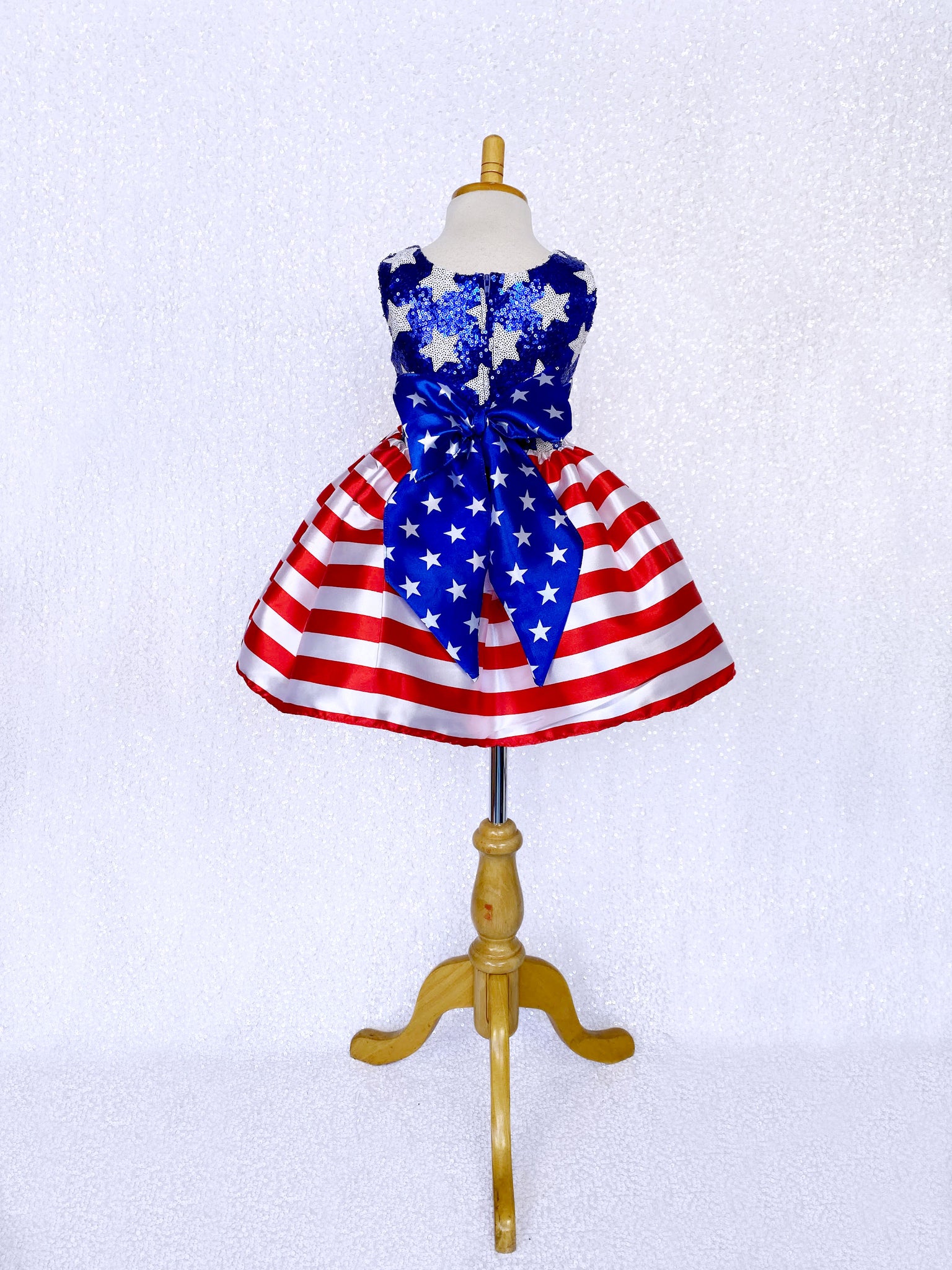 4th of July Dress Mini Sequin Star Red White Blue