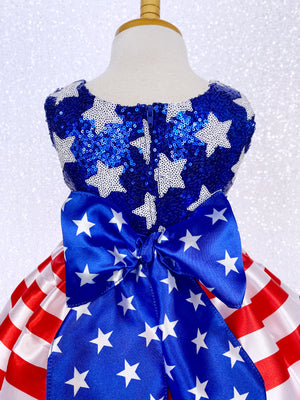 4th of July Dress Mini Sequin Star Red White Blue