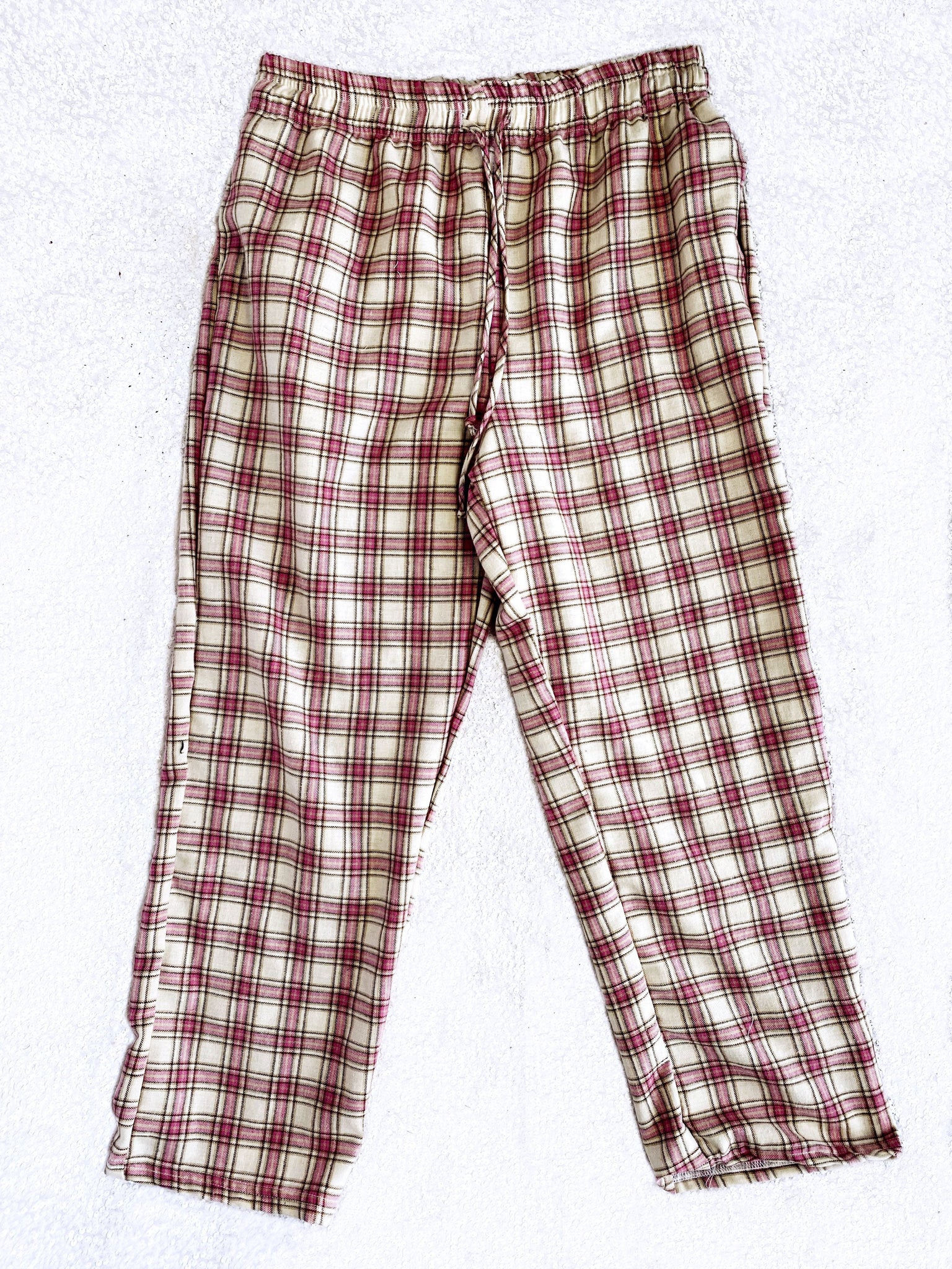 PJ Adult Red Green White Pajama Plaid Pants