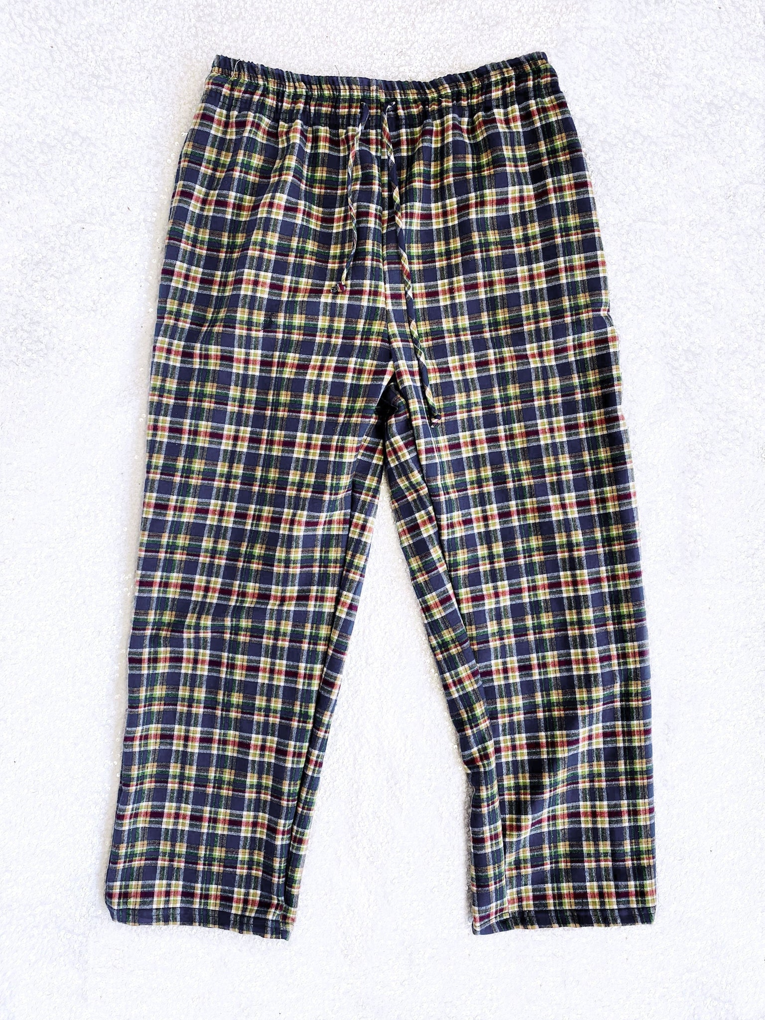 PJ Adult Red Black White Pajama Plaid Pants