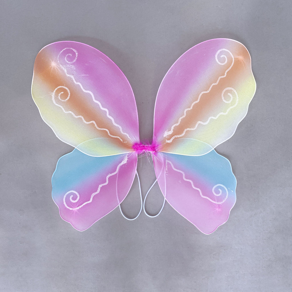 Rainbow Pink Yellow Blue Orange Fairy Butterfly Glitter Wings Halloween Costume Accessories