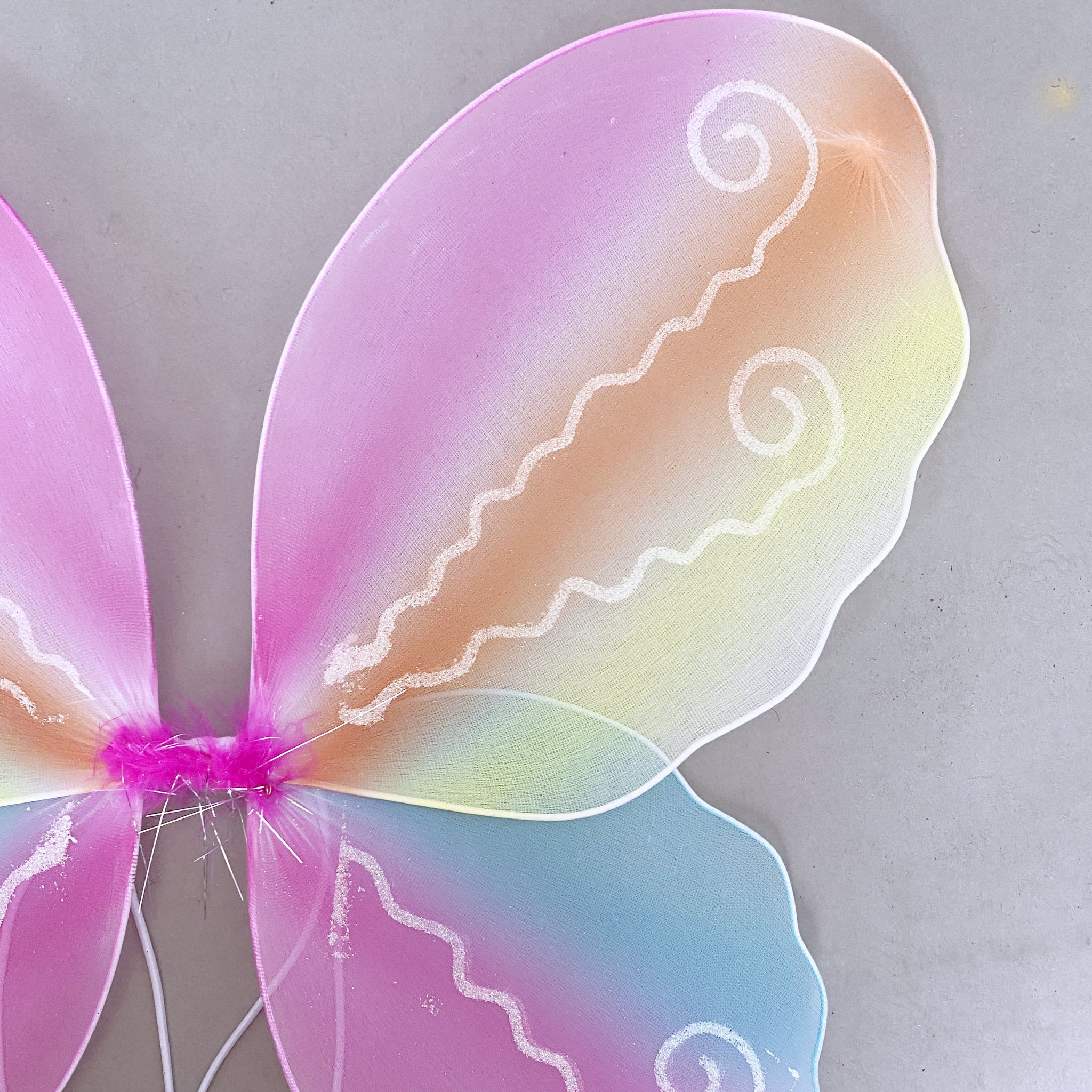 Rainbow Pink Yellow Blue Orange Fairy Butterfly Glitter Wings Halloween Costume Accessories