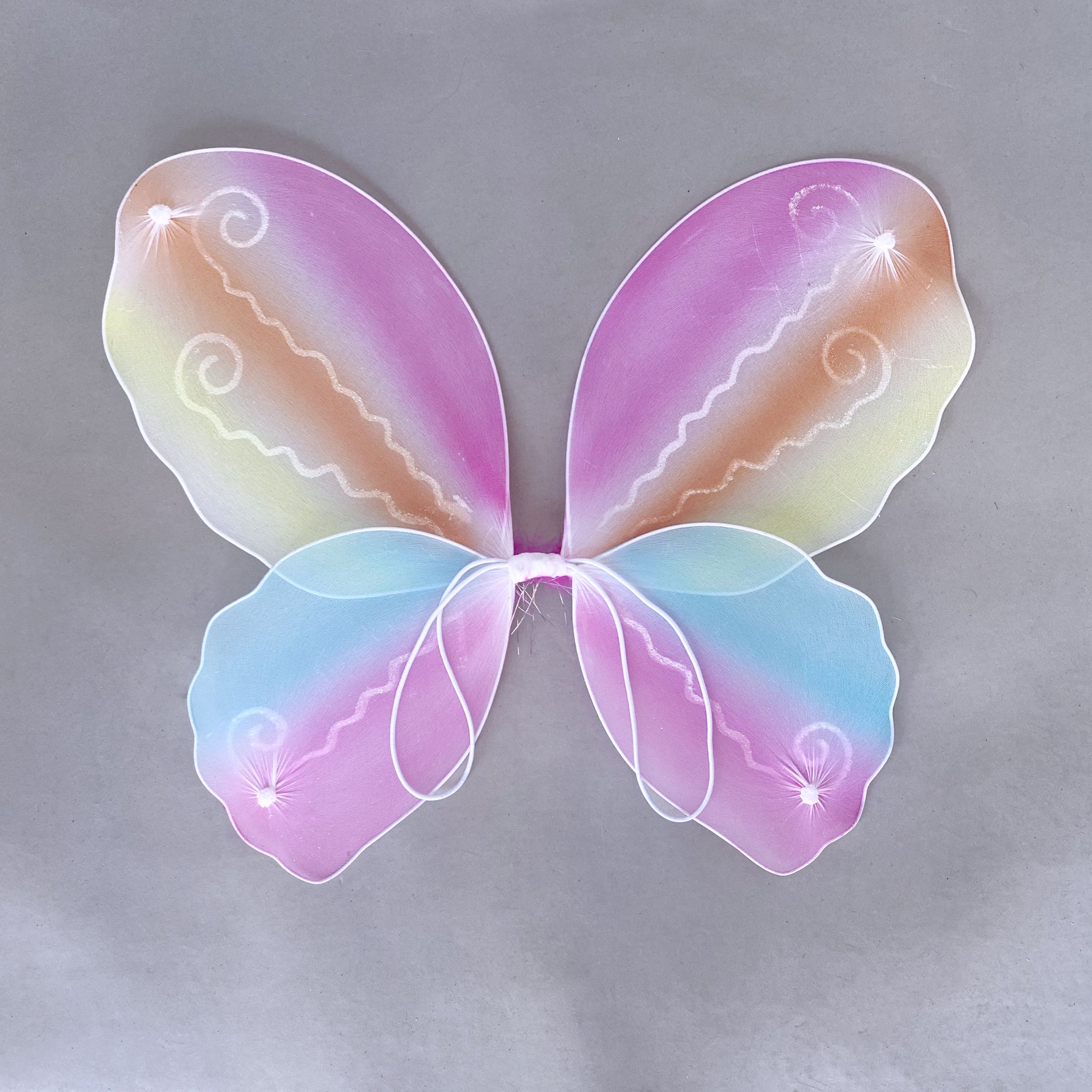 Rainbow Pink Yellow Blue Orange Fairy Butterfly Glitter Wings Halloween Costume Accessories