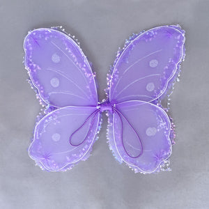 Purple Fairy Butterfly Glitter Wings Halloween Costume Accessories