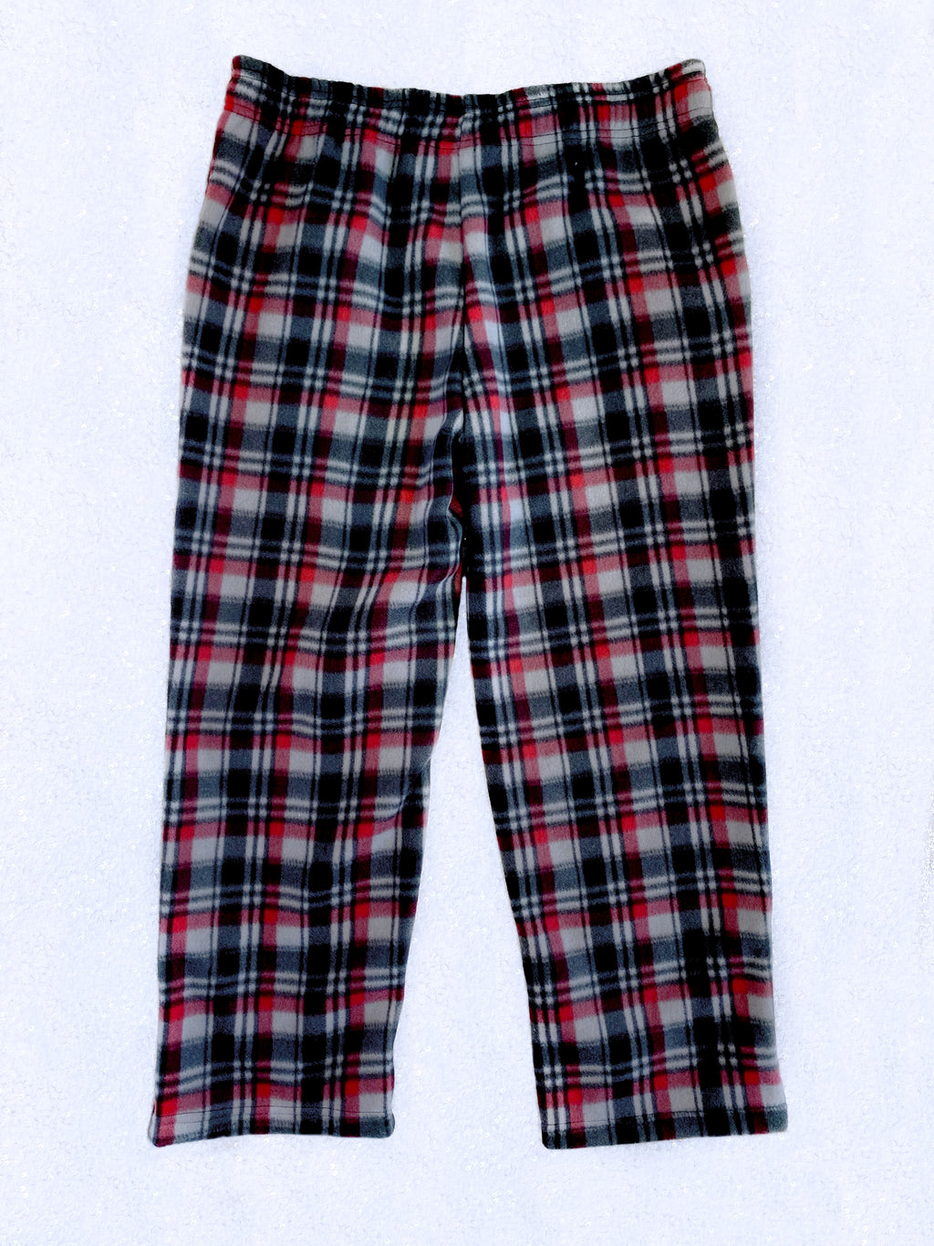 Gray Plaid Fleece PJ Adult Pajama Pants