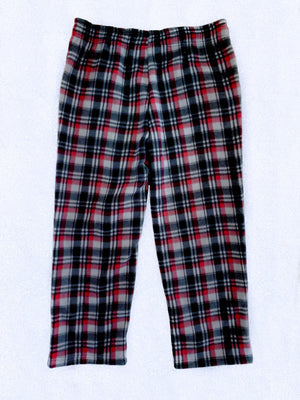 Burgundy Plaid Fleece PJ Adult Pajama Pants