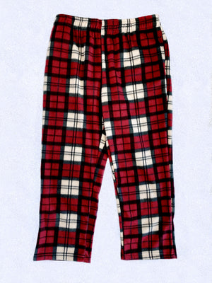 Gray Plaid Fleece PJ Adult Pajama Pants