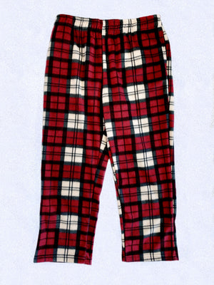 Burgundy Plaid Fleece PJ Adult Pajama Pants