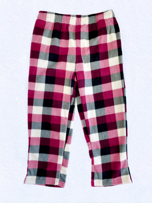 Burgundy Plaid Fleece PJ Adult Pajama Pants