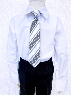 Gray Silver Kid Formal Button Shirt