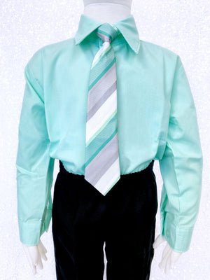 Green Kid Formal Button Shirt