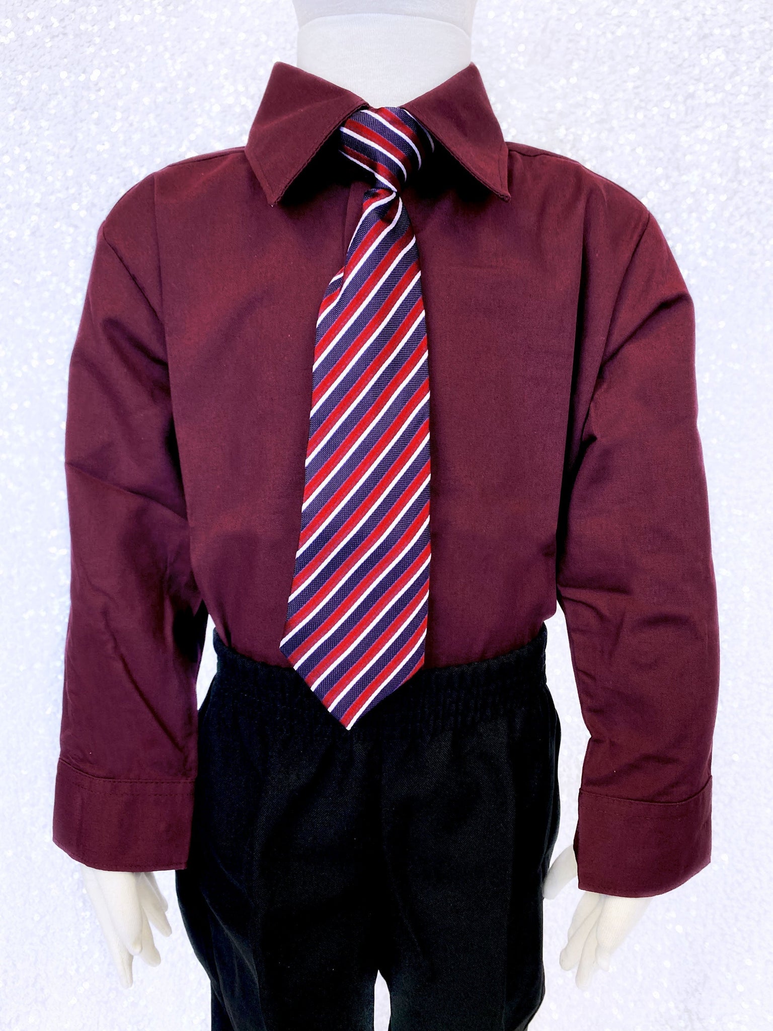 Red Kid Formal Button Shirt